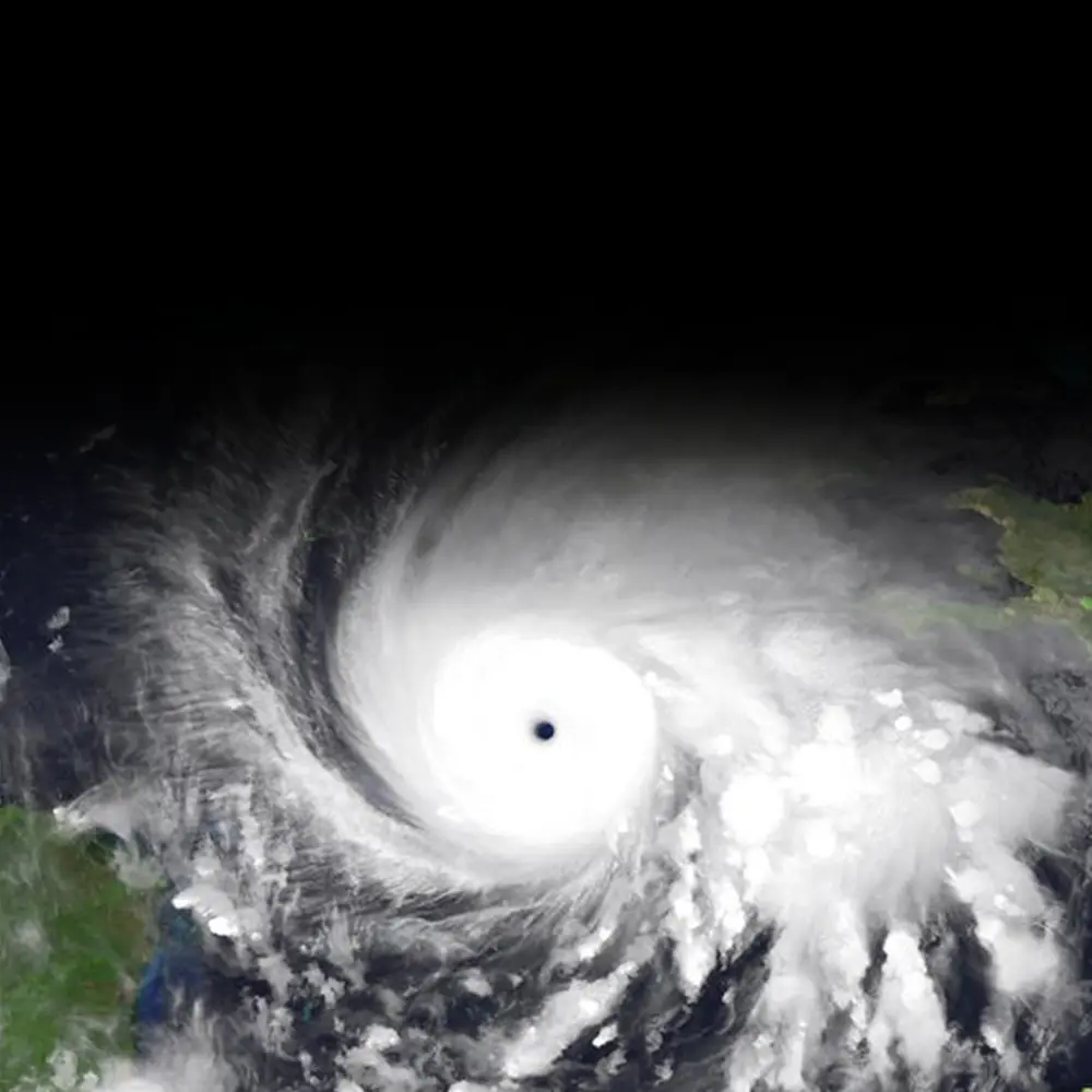 A NASA image showing Hurricane Melissa from space.